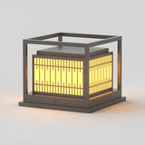 Metal Maple Leaf Square Solar LED Outdoor Post Light Image - 5