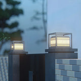 Metal Maple Leaf Square Solar LED Outdoor Post Light Image - 6