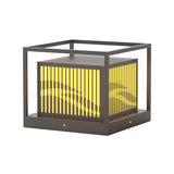 Metal Maple Leaf Square Solar LED Outdoor Post Light Image - 9