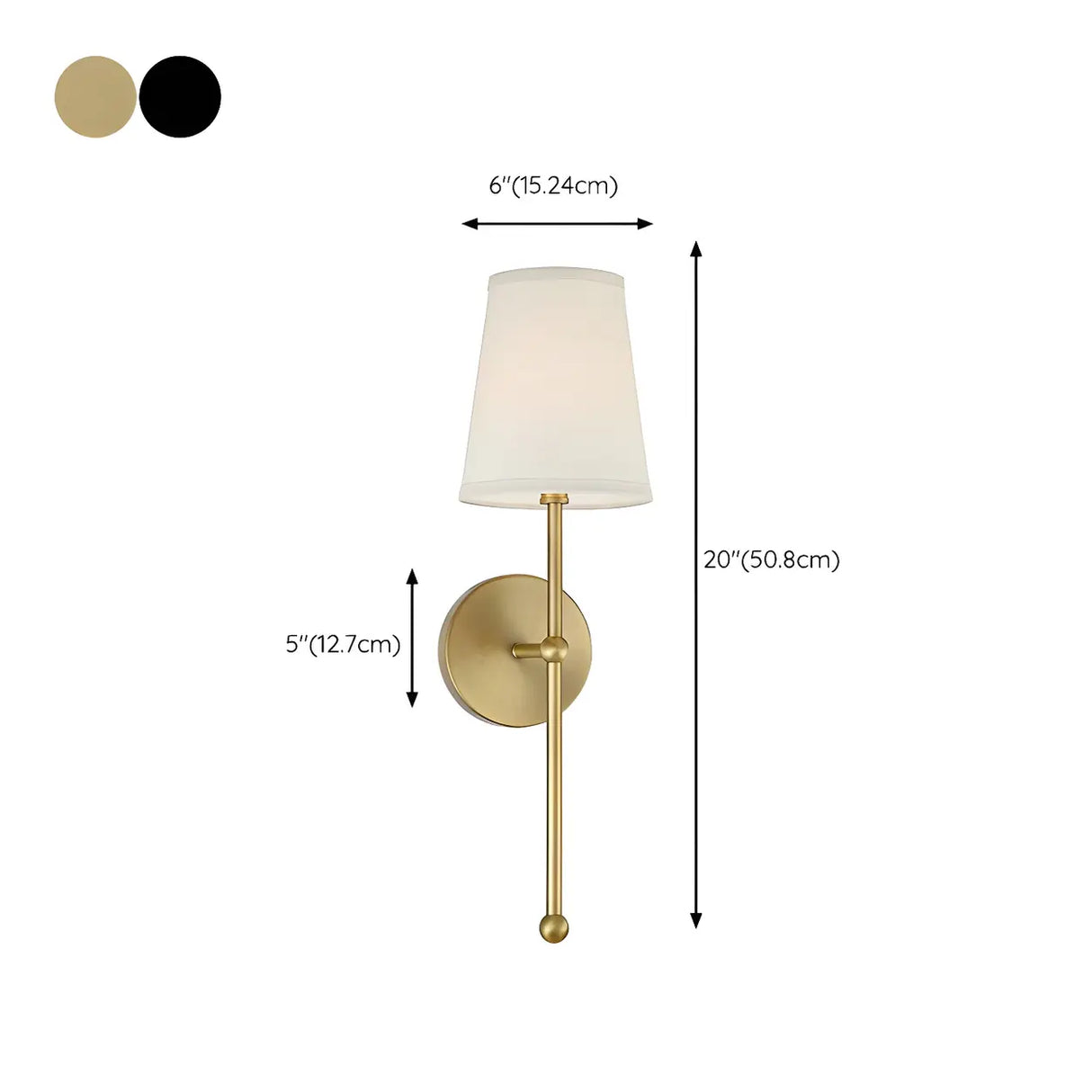 Metal Modern Black Cone Bathroom LED Wall Sconce 