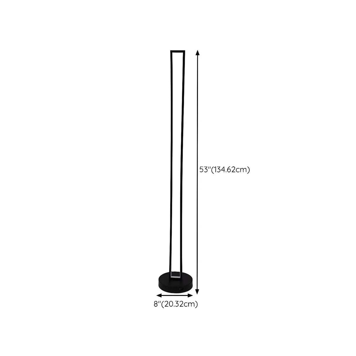 Metal Modern Black Rectangular RGB LED Floor Lamp 