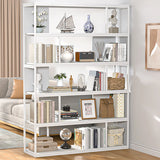 Metal Modern Vertical Open Black Large Storage Bookcase Image - 12