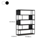 Metal Modern Vertical Open Black Large Storage Bookcase Image - 17