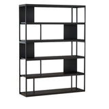 Metal Modern Vertical Open Black Large Storage Bookcase Image - 5