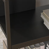 Metal Modern Vertical Open Black Large Storage Bookcase Image - 8