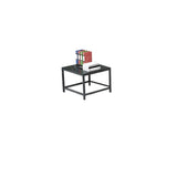 Metal Silver Frame Office Black Reception Sofa with Leg Image - 10