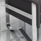 Metal Silver Frame Office Black Reception Sofa with Leg Image - 12