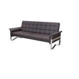 Metal Silver Frame Office Black Reception Sofa with Leg Image - 5