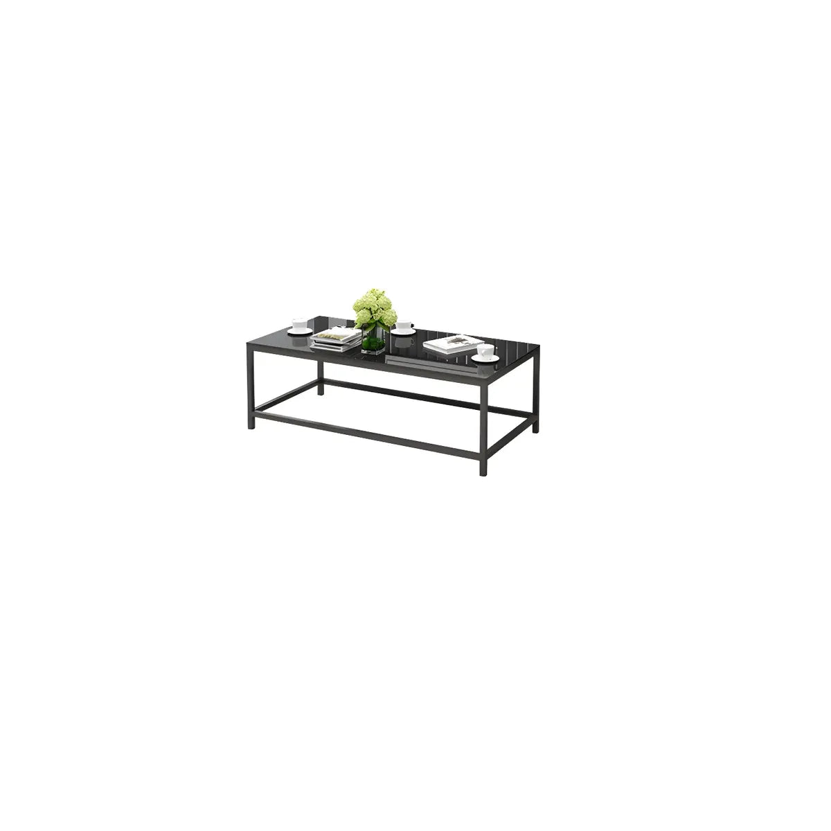 Metal Silver Frame Office Black Reception Sofa with Leg Image - 7