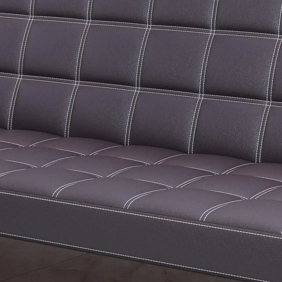 Metal Silver Frame Office Black Reception Sofa with Leg Image - 9
