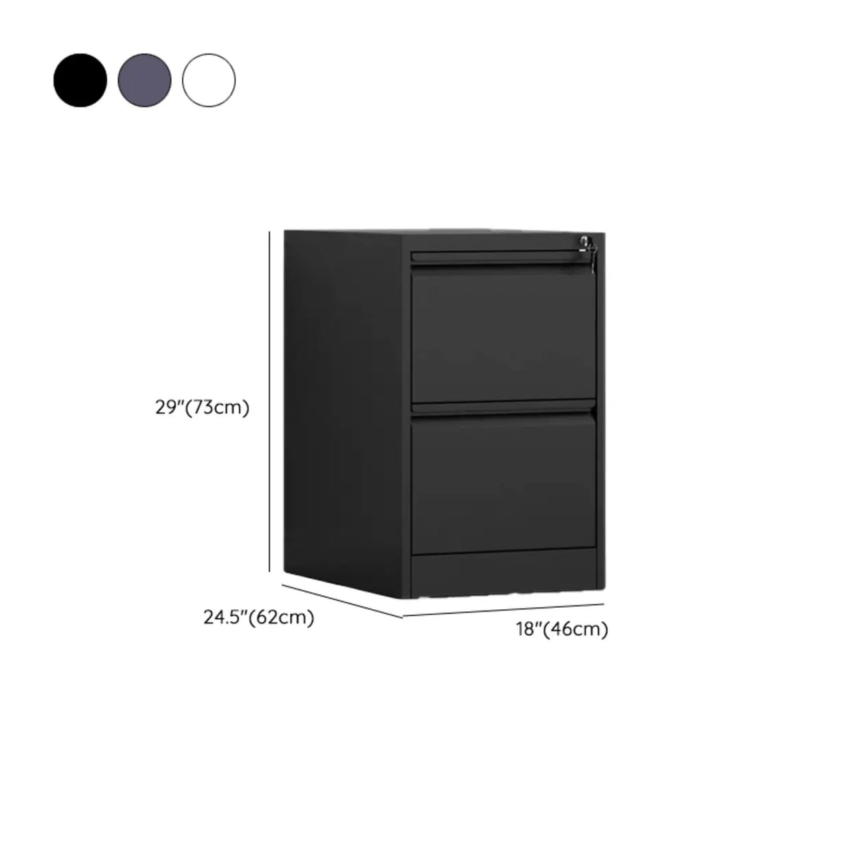 Metal White Lockable Storage Vertical Filing Cabinet 