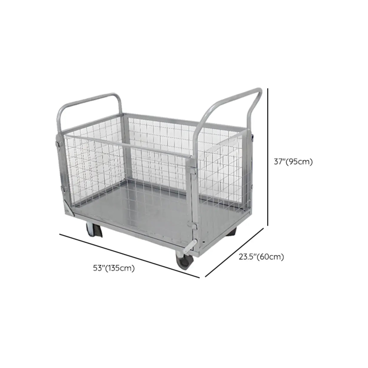 Metallic Multi-Purpose Adult Fold-up Cart with Handle and Toolbox 