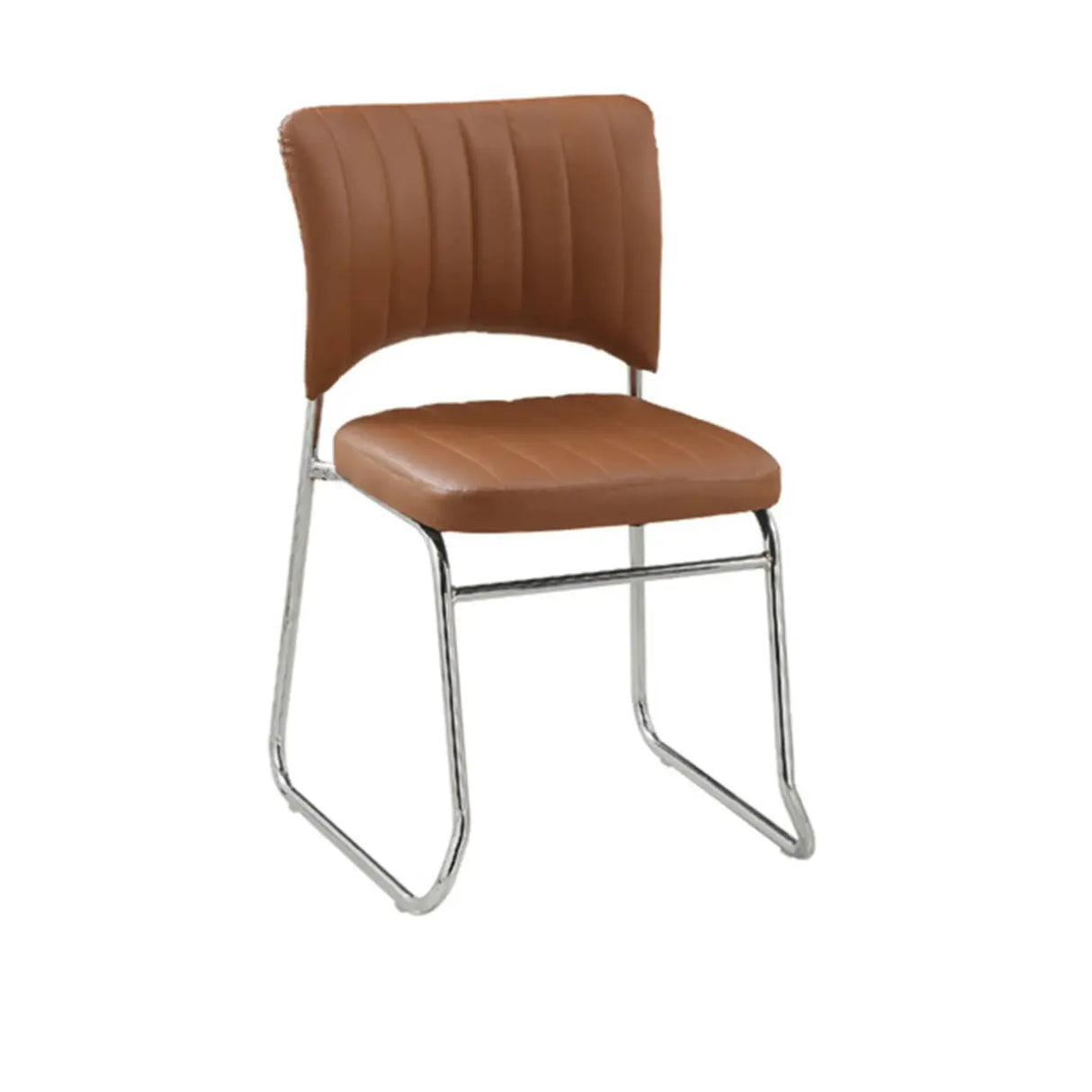Mid-Back Armless Leather Ergonomic Conference Office Chair Image - 4