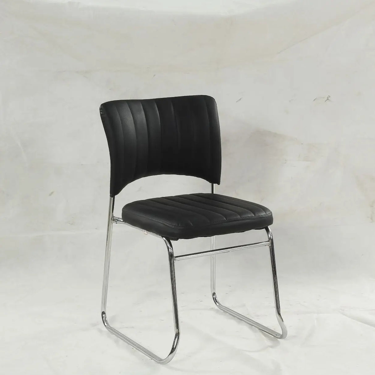 Mid-Back Armless Leather Ergonomic Conference Office Chair Image - 5