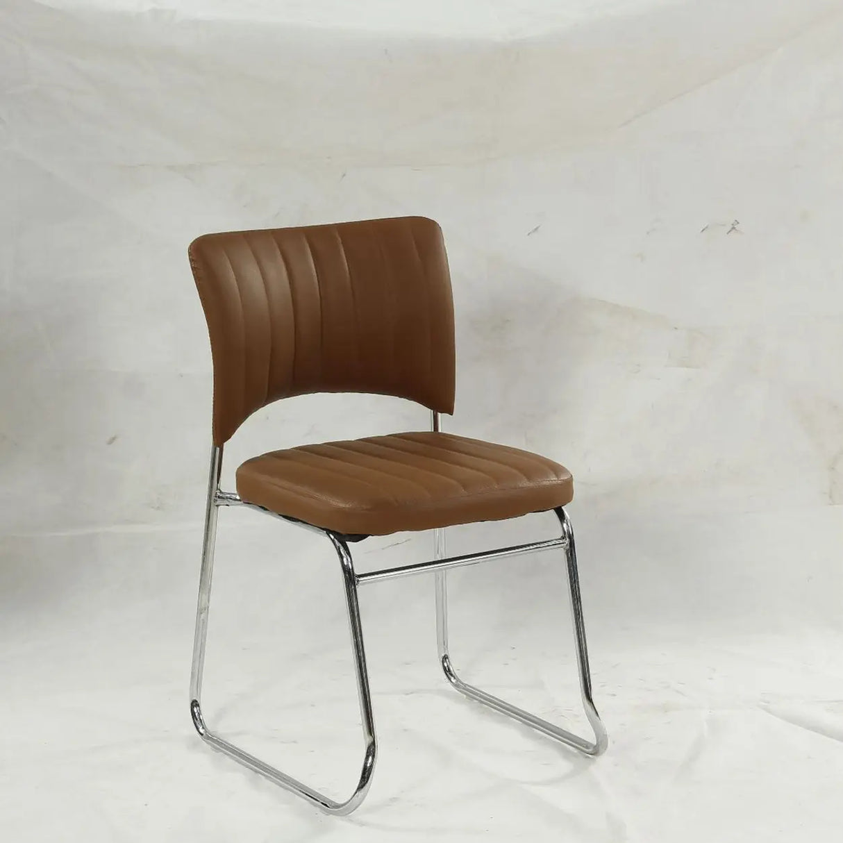 Mid-Back Armless Leather Ergonomic Conference Office Chair Image - 6