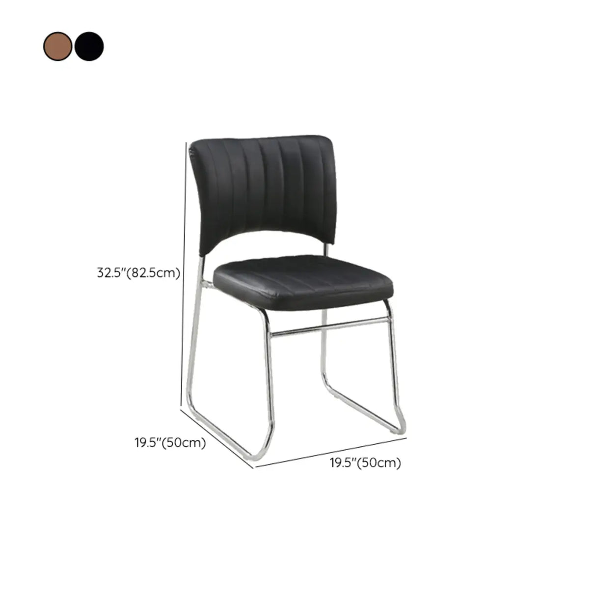 Mid-Back Armless Leather Ergonomic Conference Office Chair 