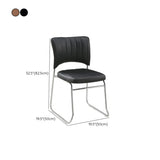 Mid-Back Armless Leather Ergonomic Conference Office Chair #size