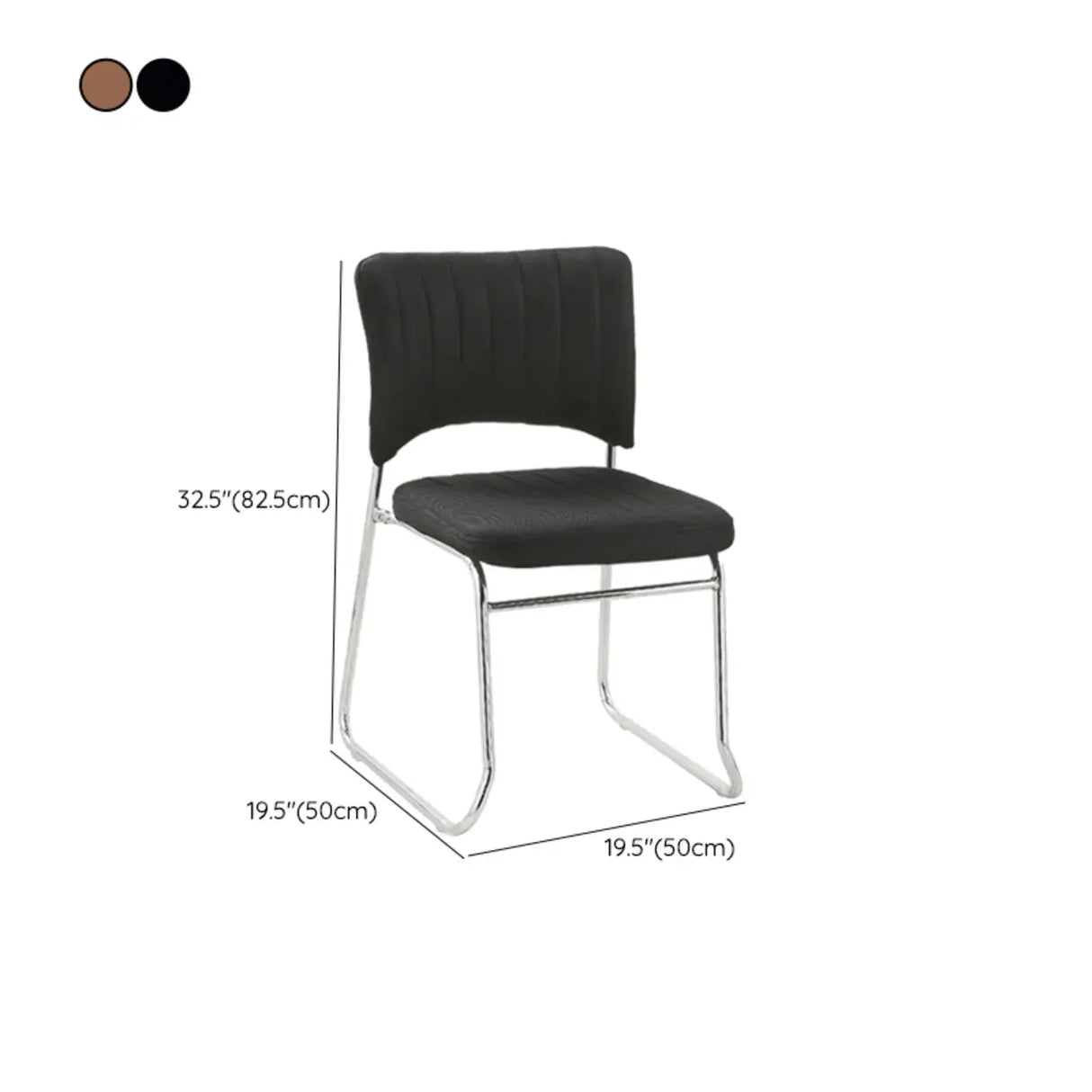 Mid-Back Armless Leather Ergonomic Conference Office Chair Image - 9