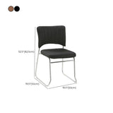 Mid-Back Armless Leather Ergonomic Conference Office Chair Image - 9
