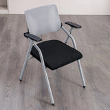Mid-Back Black Mesh Textile Office Chair with Armrest Image - 10