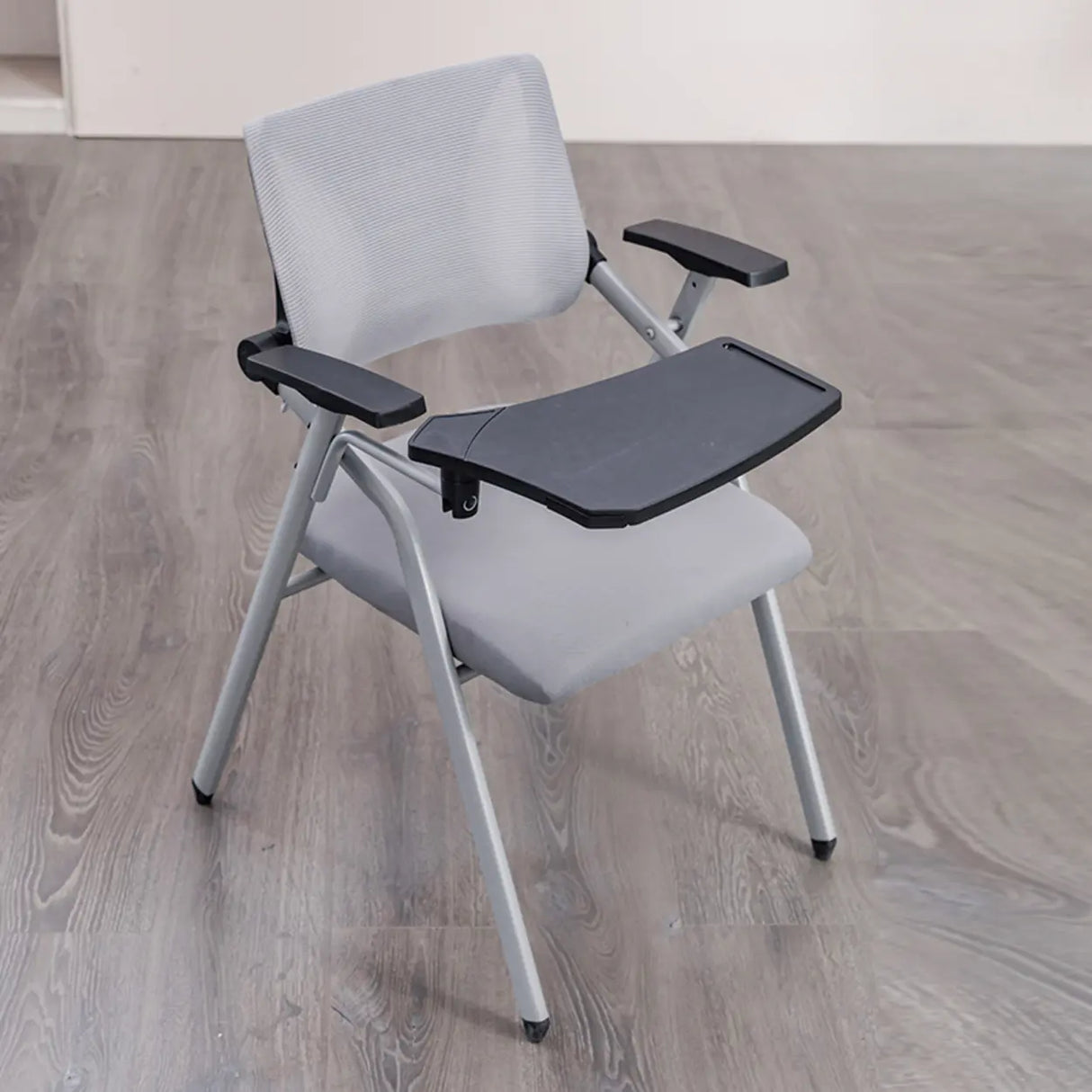 Mid-Back Black Mesh Textile Office Chair with Armrest Image - 11