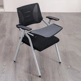 Mid-Back Black Mesh Textile Office Chair with Armrest Image - 13