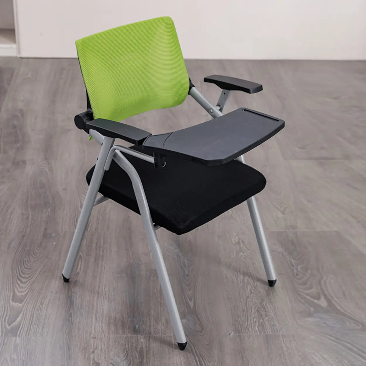 Mid-Back Black Mesh Textile Office Chair with Armrest Image - 15