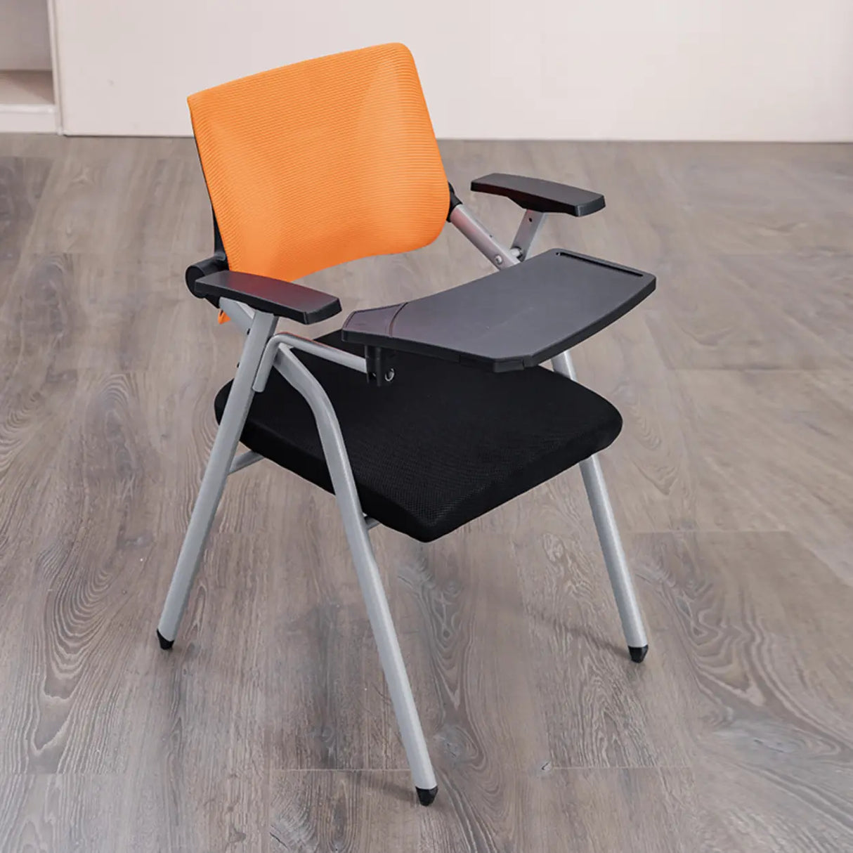 Mid-Back Black Mesh Textile Office Chair with Armrest Image - 17