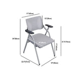 Mid-Back Black Mesh Textile Office Chair with Armrest #size