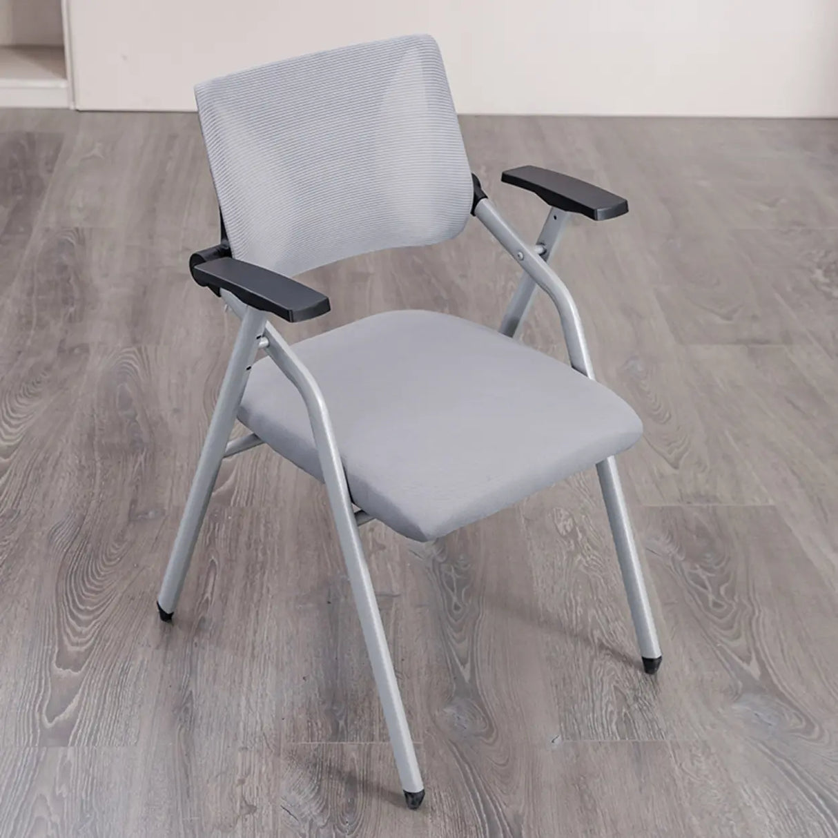 Mid-Back Black Mesh Textile Office Chair with Armrest Image - 2