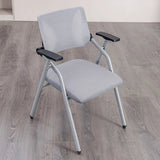 Mid-Back Black Mesh Textile Office Chair with Armrest Image - 2