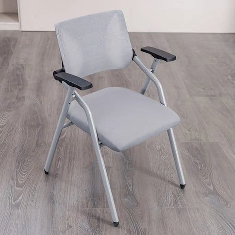 Mid-Back Black Mesh Textile Office Chair with Armrest Image - 2