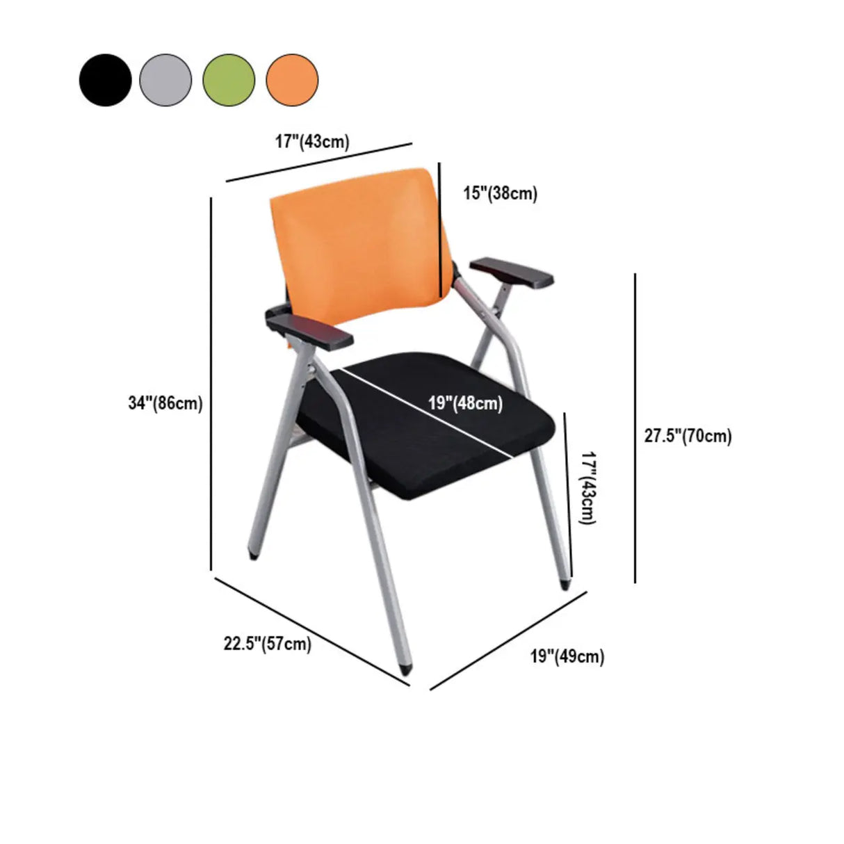 Mid-Back Black Mesh Textile Office Chair with Armrest Image - 21