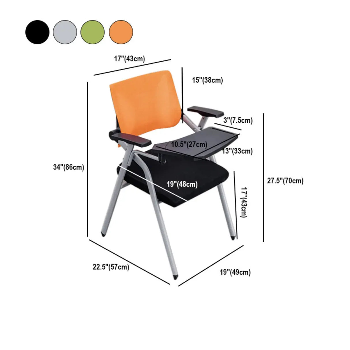 Mid-Back Black Mesh Textile Office Chair with Armrest Image - 22