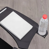 Mid-Back Black Mesh Textile Office Chair with Armrest Image - 7