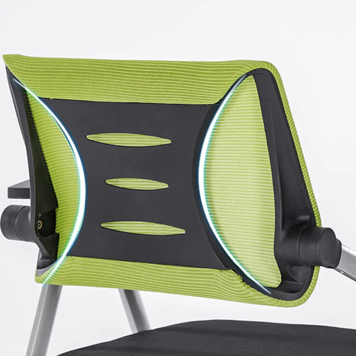 Mid-Back Black Mesh Textile Office Chair with Armrest Image - 9