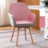 Mid-Back Upholstered Ergonomic Wood Frame Office Chair Image - 2