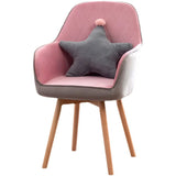 Mid-Back Upholstered Ergonomic Wood Frame Office Chair Image - 9