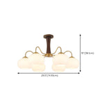 Mid-Century Brass White Glass Drum Chandelier  Image - 9