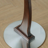Mid Century Butterfly Brown Base Walnut Wood Side Table Image - 8