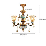 Mid-Century Floral Brass Branch Living Room Chandelier #size