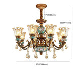 Mid-Century Floral Brass Branch Living Room Chandelier Image - 18