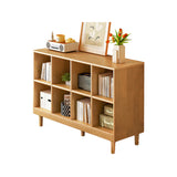 Mid-Century Low Modular Cube Wood Vertical Bookshelf Bookcase Image - 10