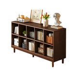 Mid-Century Low Modular Cube Wood Vertical Bookshelf Bookcase Image - 11