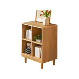 Mid-Century Low Modular Cube Wood Vertical Bookshelf Bookcase Image - 3