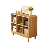 Mid-Century Low Modular Cube Wood Vertical Bookshelf Bookcase Image - 7