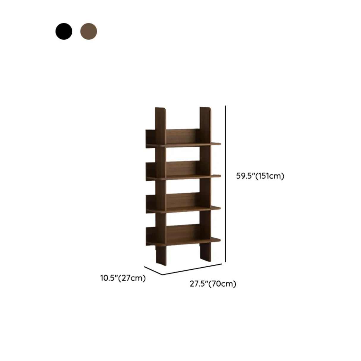 Mid-Century Modern 4-Tier Wood Vertical Corner Bookshelf Image - 12