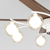 Mid-Century Modern 5-Blade 52-inch White Celing Fan Light Image - 8