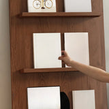 Mid-Century Modern Arched Wood Vertical Bookshelf Display Rack Image - 6