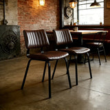 Mid-Century Modern Armless Faux Leather Dining Chair Image - 15